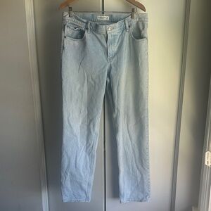 Abercrombie & Fitch Light Blue Low Rise '90s Straight Jeans 32 Long